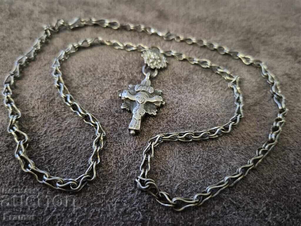 Unique Renaissance 19th century silver Cross encolpion primitive with price 310.00 BGN | € 158.50 Unique Renaissance 19th century silver Cross encolpion primitive with price 310.00 BGN | € 158.50