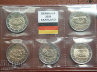 2 Euro 2025 Germany "Saarland" A,D,F,G,J /Germany/ - 2 euro