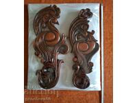 Two panels of Bulgarian woodcarving, "Phoenix"