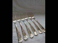 Set of silver-plated fish forks