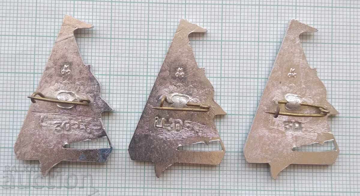 Auction  18004 Badge - Odessa ship sailboat seagull - LOT-3pcs