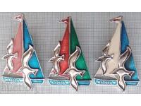 18004 Badge - Odessa ship sailboat seagull - LOT-3pcs