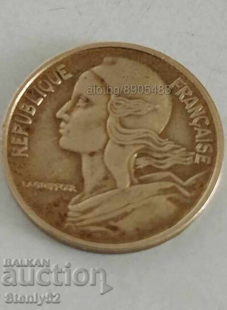 20 Френски centimes от 1970 год.
