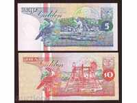 +++ SURINAME SET 5 + 10 GULDEN 1996 - 1998 UNC +++