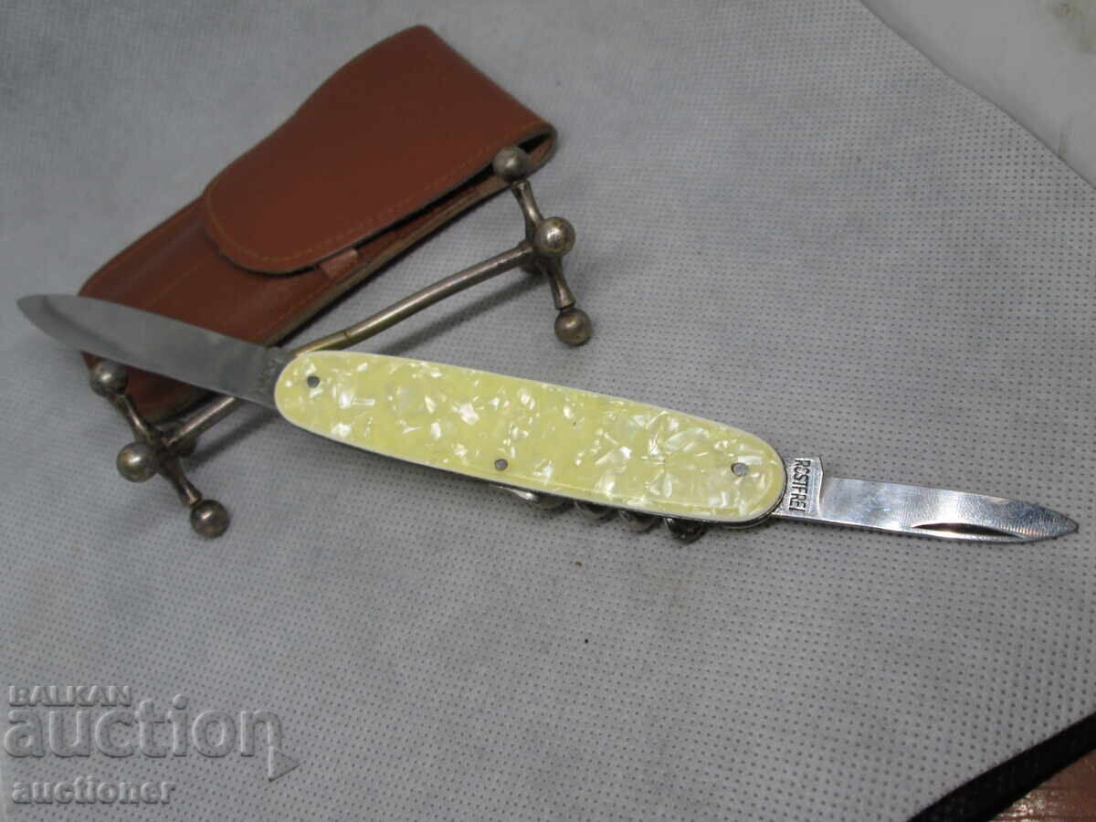 OLD POCKET KNIFE WWII-MOTHER OF PEARL O.FRITZE MARKING - 6 OLD POCKET KNIFE WWII-MOTHER OF PEARL O.FRITZE MARKING - 6