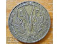 10 franci 1956 - Africa de Vest (colonie franceză)