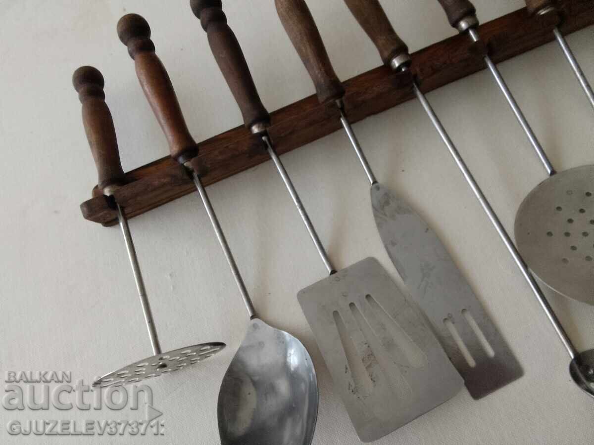 Cooking utensils, cooking set made of wood and metal with price 180.00 BGN | € 92.03 Cooking utensils, cooking set made of wood and metal with price 180.00 BGN | € 92.03