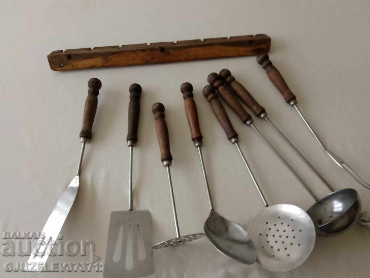 Cooking utensils, cooking set made of wood and metal - 6 Cooking utensils, cooking set made of wood and metal - 6