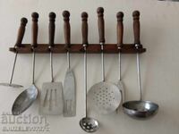 Cooking utensils, cooking set made of wood and metal