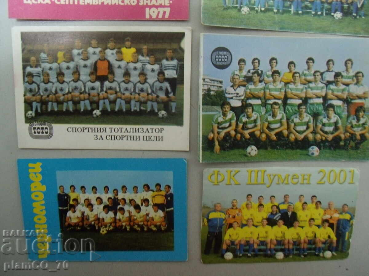 Auction №*7859 lot - 8 old calendars - football teams Auction №*7859 lot - 8 old calendars - football teams