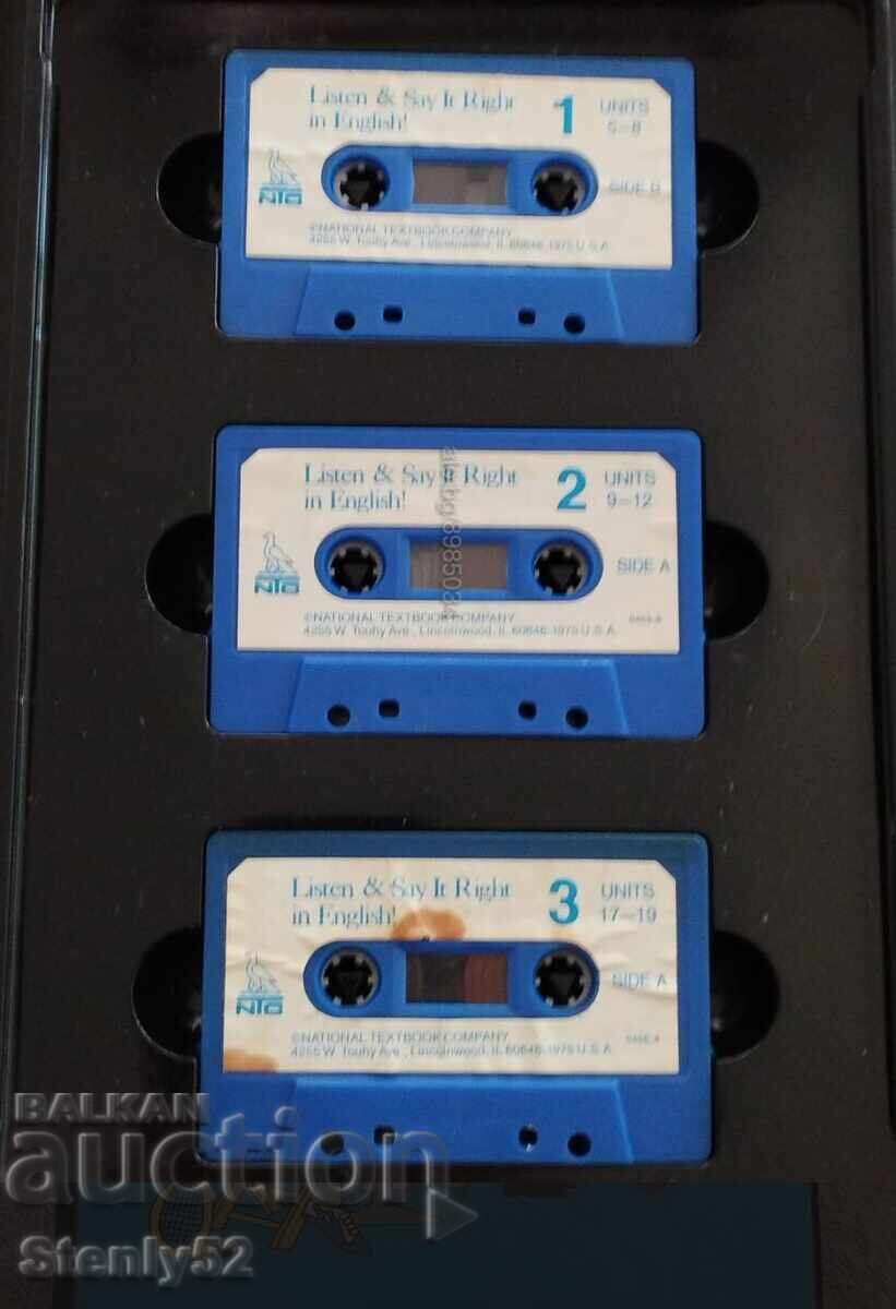 Auction  3 cassettes on advanced English speaking.