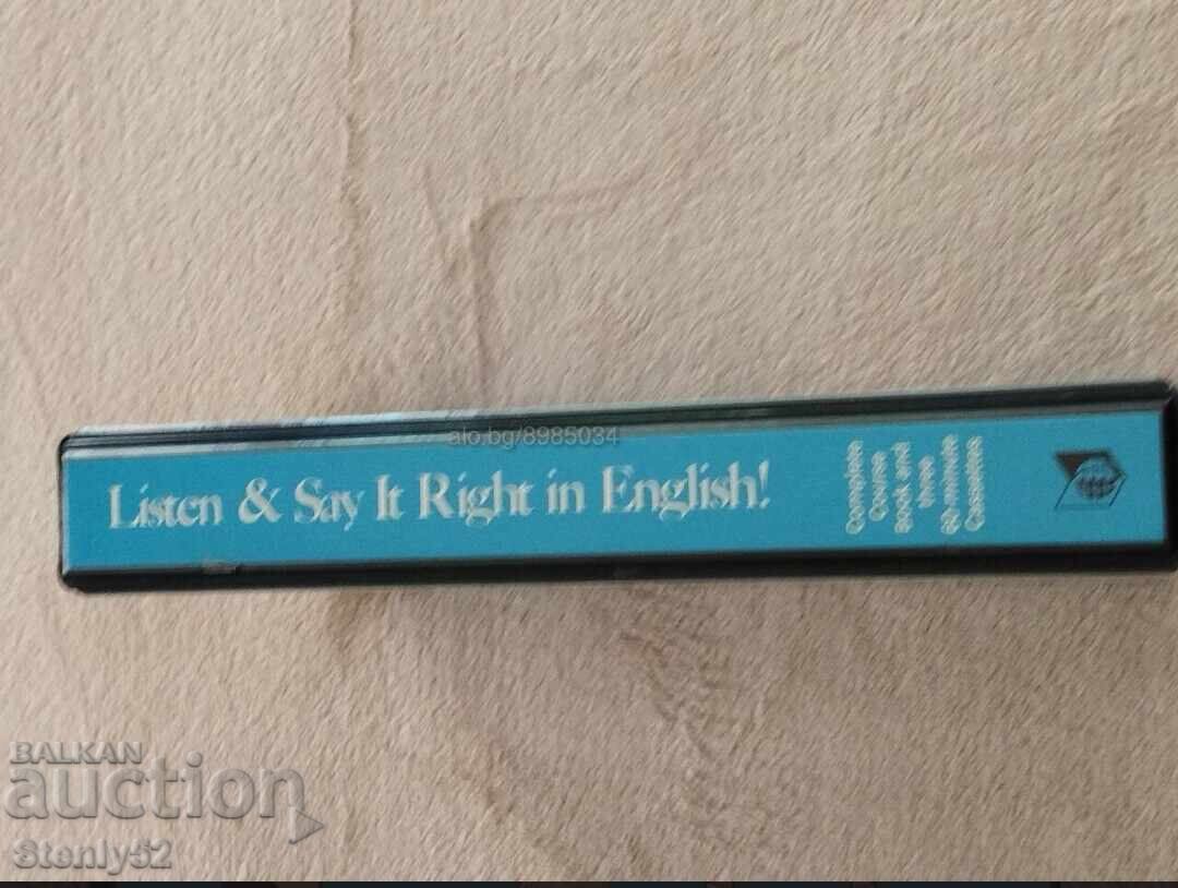 Delivery of 3 cassettes on advanced English speaking.