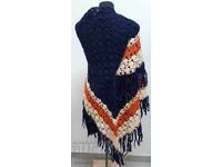 Large hand-knitted wool scarf, cape (18.2)