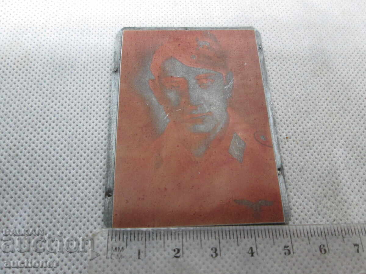 PLACA FOTOGRAFICA LUFTWAFFE STICLA ORIGINALA - 7