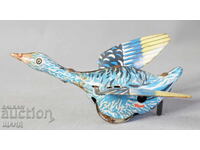 Old RUSSIAN metal mechanical toy bird goose