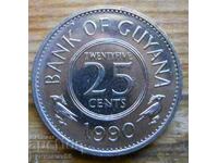 25 cents 1990 - Guyana