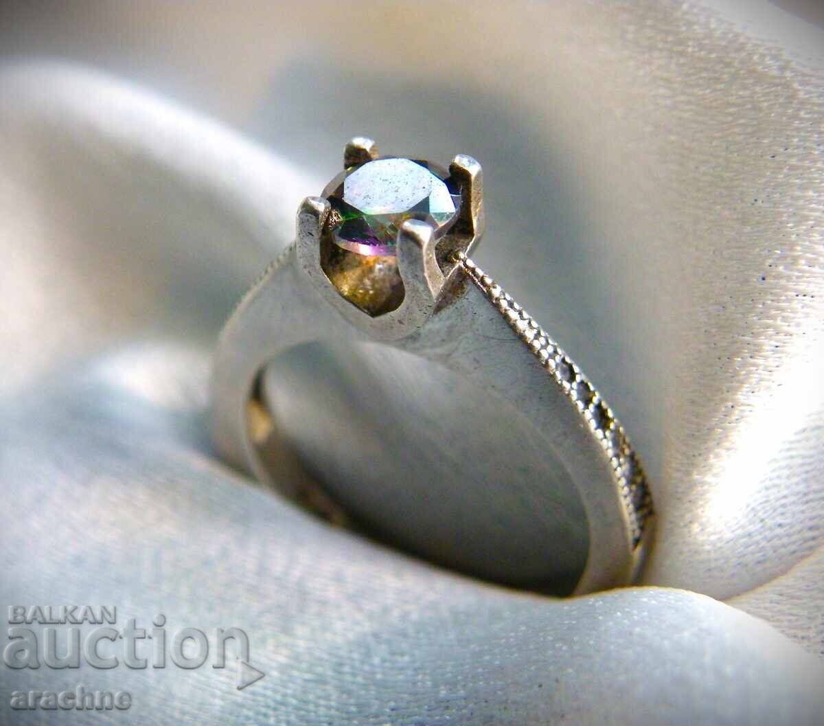 Silver ring with mystic topaz - 7 Silver ring with mystic topaz - 7