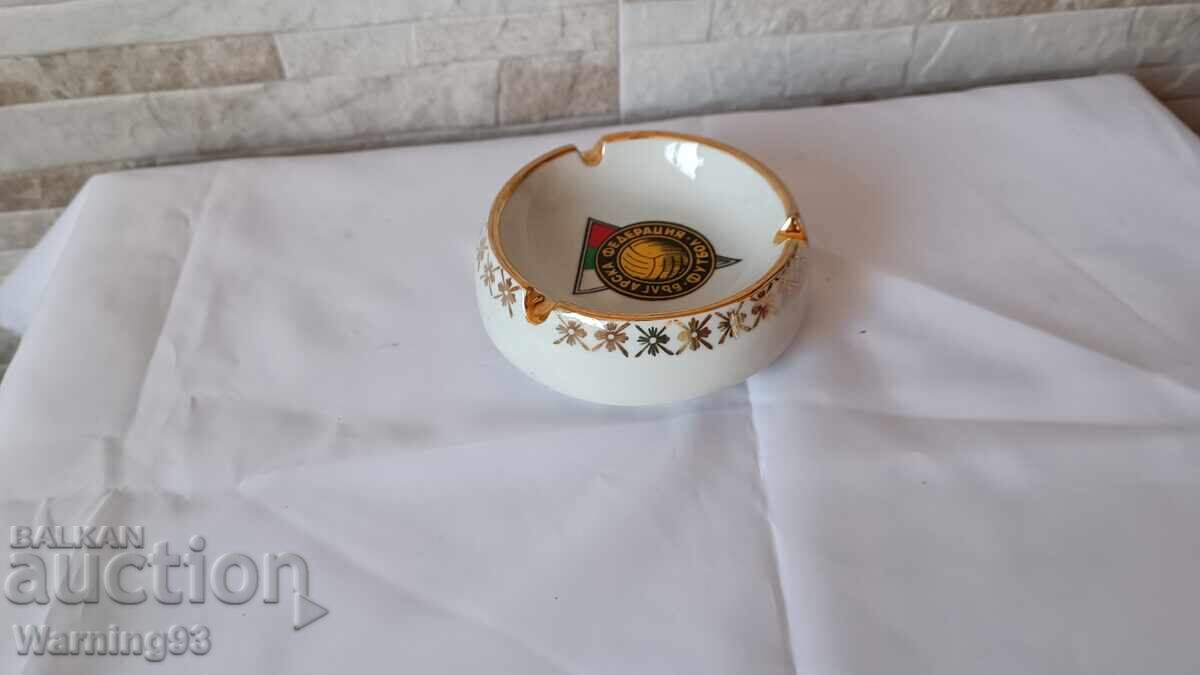 Auction Old porcelain ashtray - Bulgarian Football Federation -Kitka Auction Old porcelain ashtray - Bulgarian Football Federation -Kitka