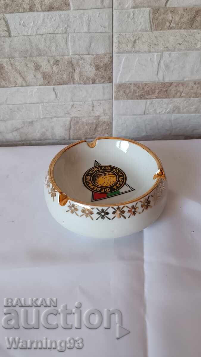 Old porcelain ashtray - Bulgarian Football Federation -Kitka - 7 Old porcelain ashtray - Bulgarian Football Federation -Kitka - 7