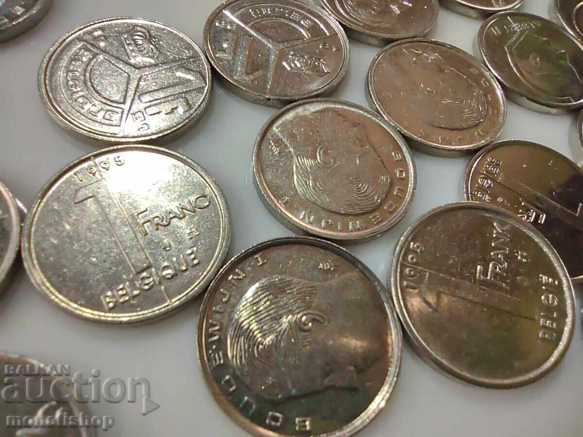 Auction 190 coins Belgium 1 Franc Auction 190 coins Belgium 1 Franc