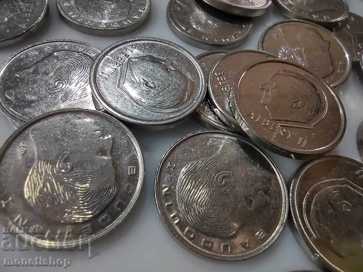 190 coins Belgium 1 Franc - 5 190 coins Belgium 1 Franc - 5