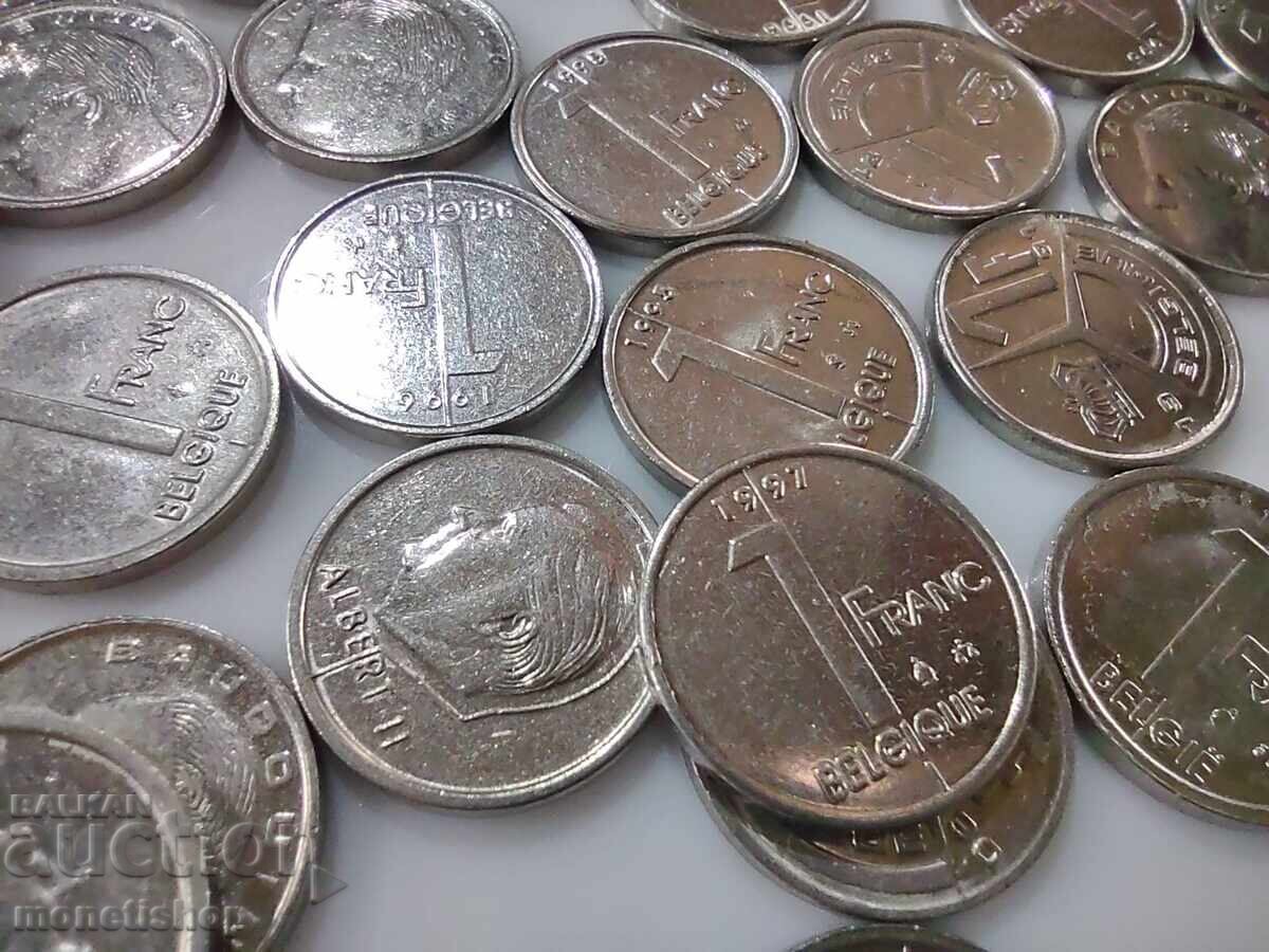 190 coins Belgium 1 Franc - 6 190 coins Belgium 1 Franc - 6