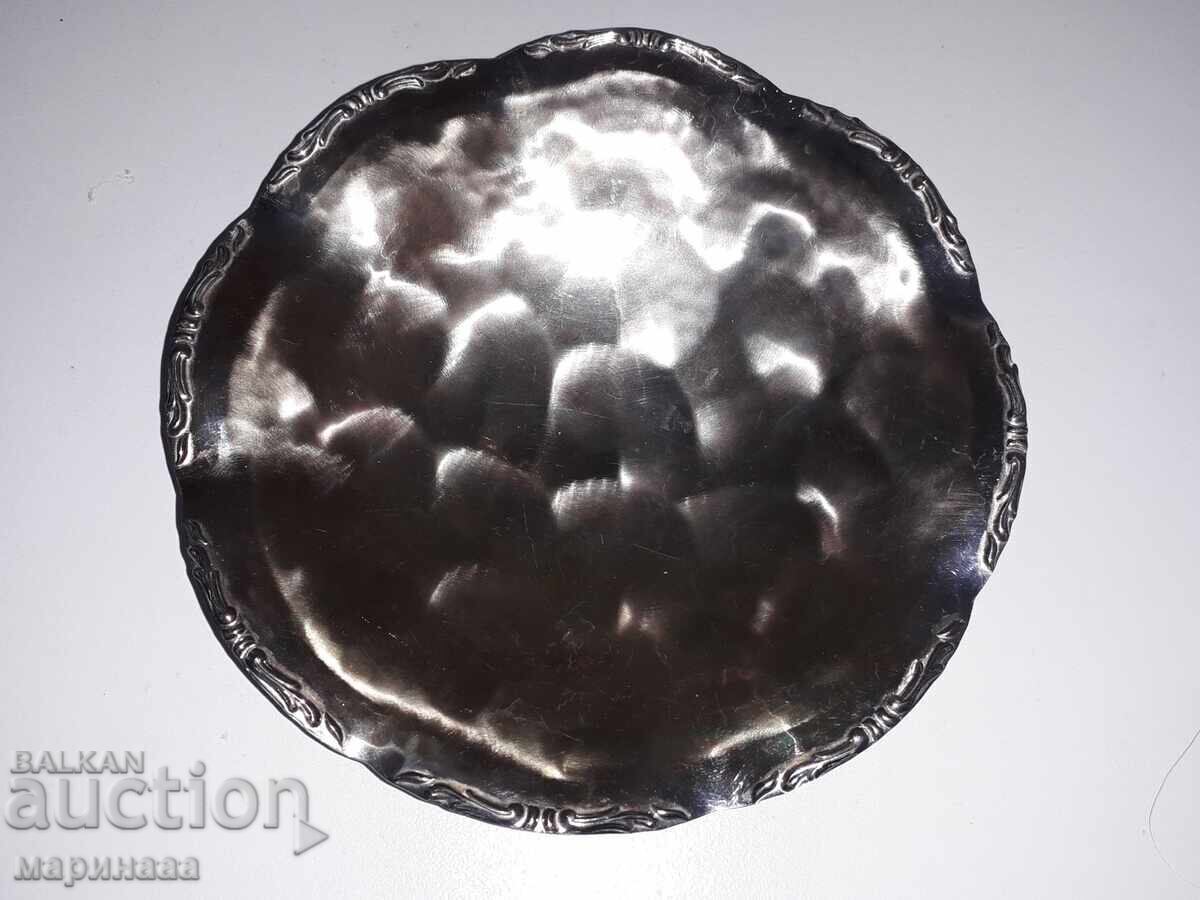 BOWL WITH FEET. SILVER-PLATED BRASS BOWL WITH FEET. SILVER-PLATED BRASS