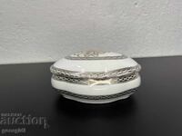 French porcelain box with silver. No. 6495