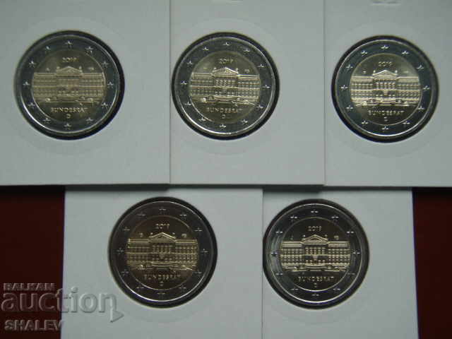 Auction  2 Euro 2019 Germany "Bundesrat" A,D,F,G,J (Germany) - 2 euros