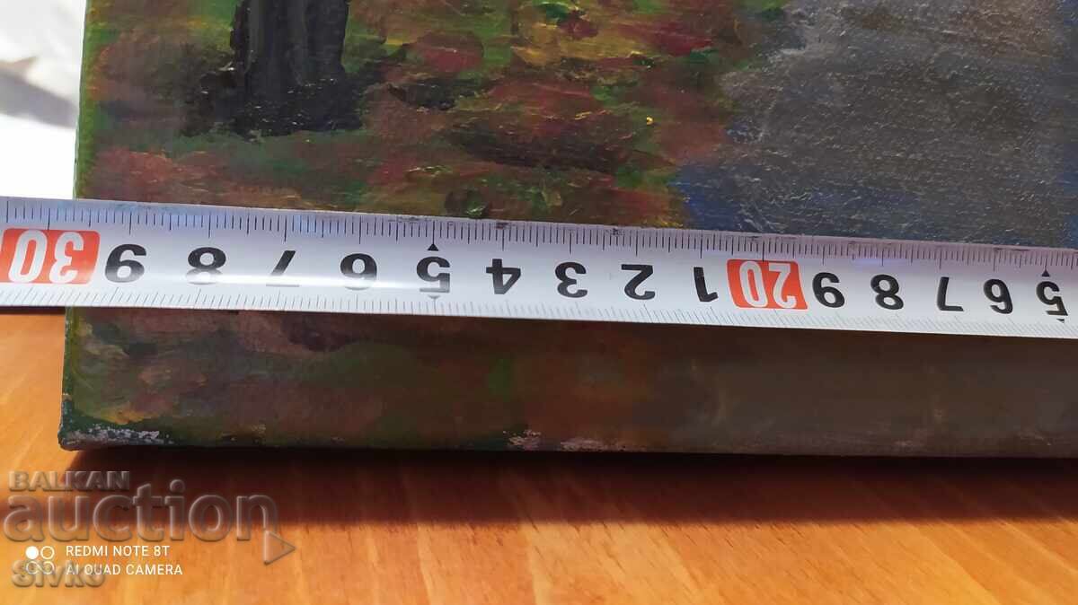 Oil painting canvas vase with flowers and letter with price 19.99 BGN | € 10.22 Oil painting canvas vase with flowers and letter with price 19.99 BGN | € 10.22