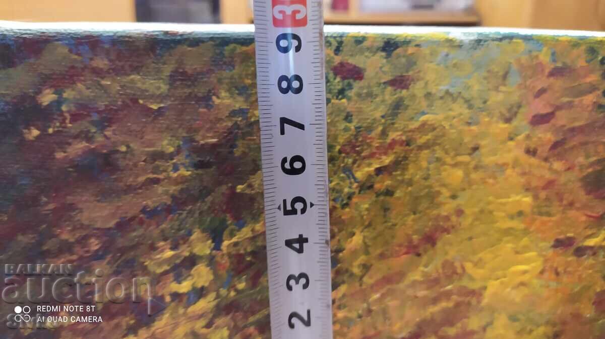 Auction Oil painting canvas vase with flowers and letter Auction Oil painting canvas vase with flowers and letter