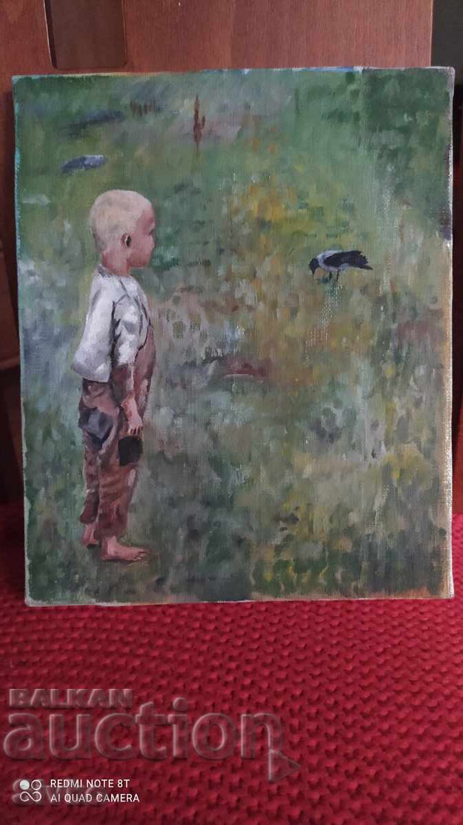 Painting oil canvas Childhood Painting oil canvas Childhood