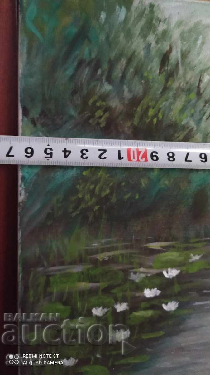 Oil painting on canvas The Lake with the Lilies with price 29.99 BGN | € 15.33 Oil painting on canvas The Lake with the Lilies with price 29.99 BGN | € 15.33