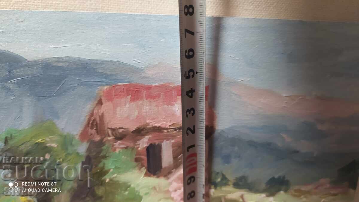 Auction Oil painting house by the roadside signature Auction Oil painting house by the roadside signature