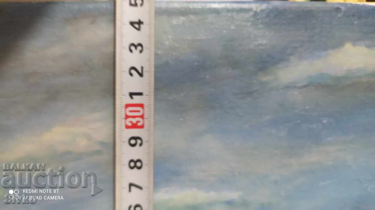 Delivery of Oil painting on canvas Winter morning in the village