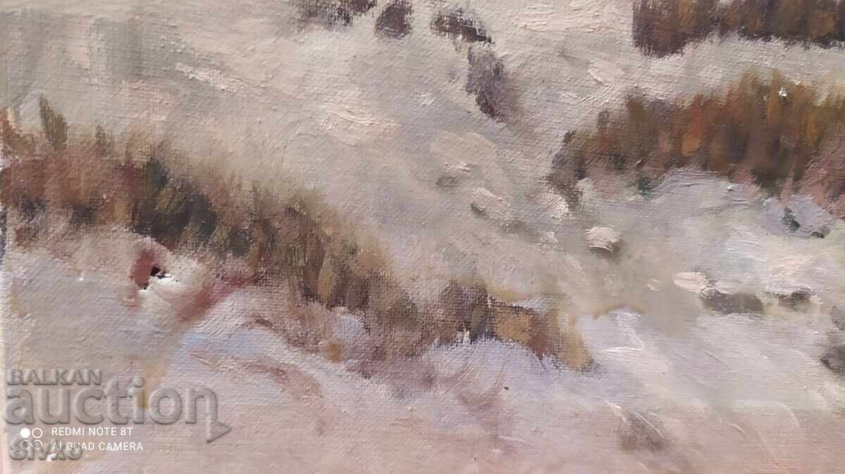 Painting oil canvas winter landscape - 5 Painting oil canvas winter landscape - 5