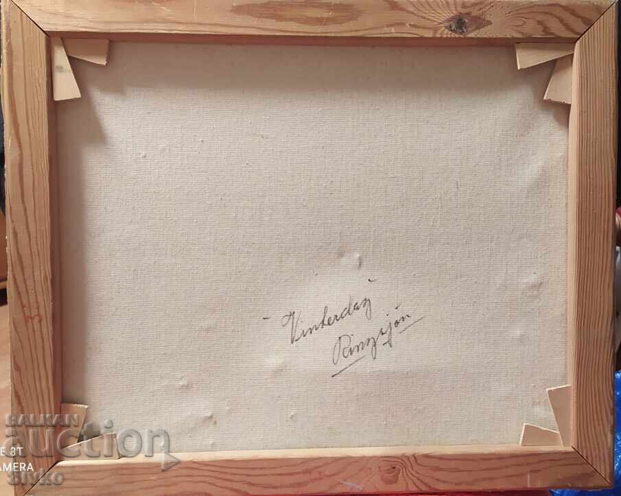 Painting oil canvas winter landscape - 6 Painting oil canvas winter landscape - 6