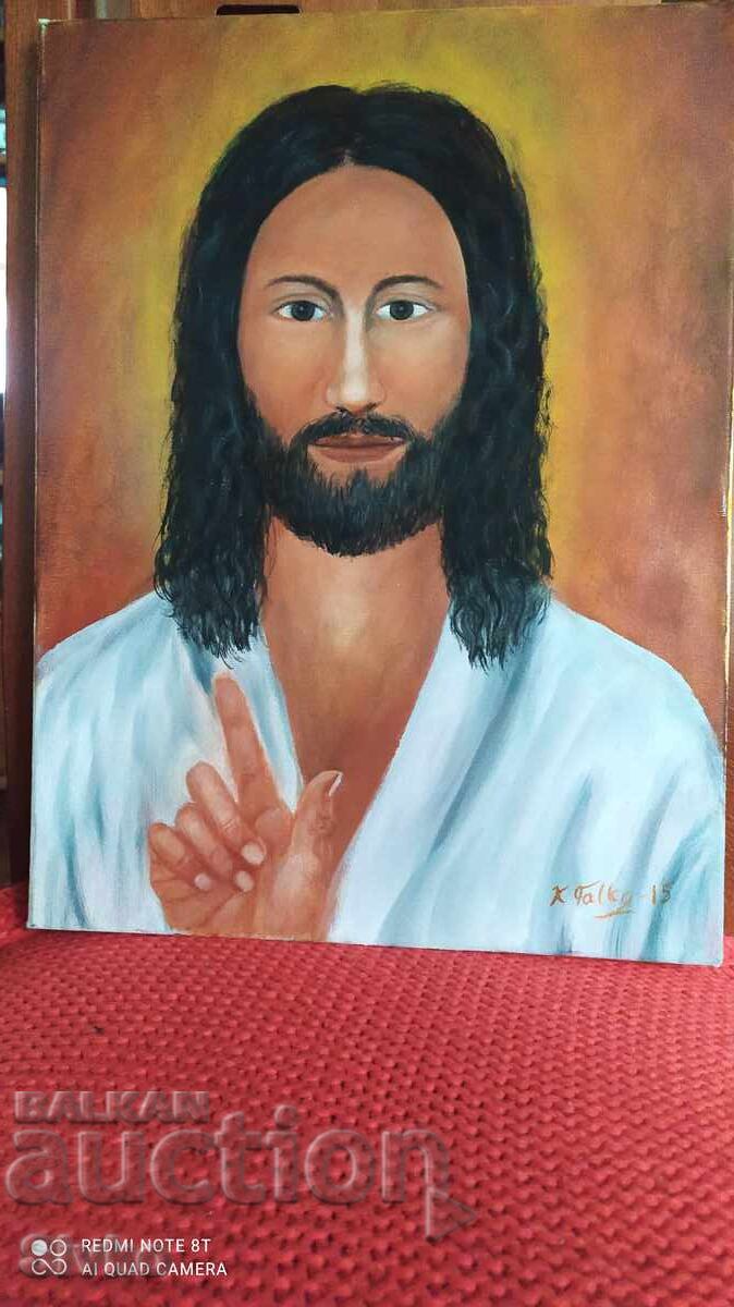 Oil painting on canvas Jesus