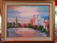 Painting oil canvas mexican landscape