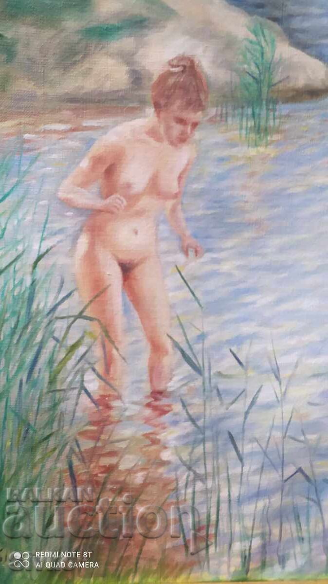 Oil painting on canvas Girl bathing in the lake with price 119.99 BGN | € 61.35 Oil painting on canvas Girl bathing in the lake with price 119.99 BGN | € 61.35