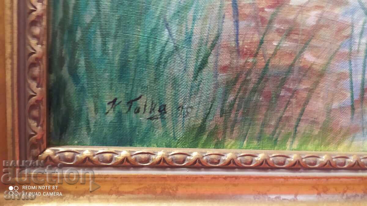 Auction Oil painting on canvas Girl bathing in the lake Auction Oil painting on canvas Girl bathing in the lake