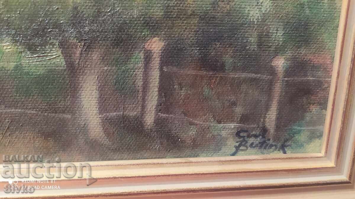 Oil painting canvas houses forest with price 49.99 BGN | € 25.56