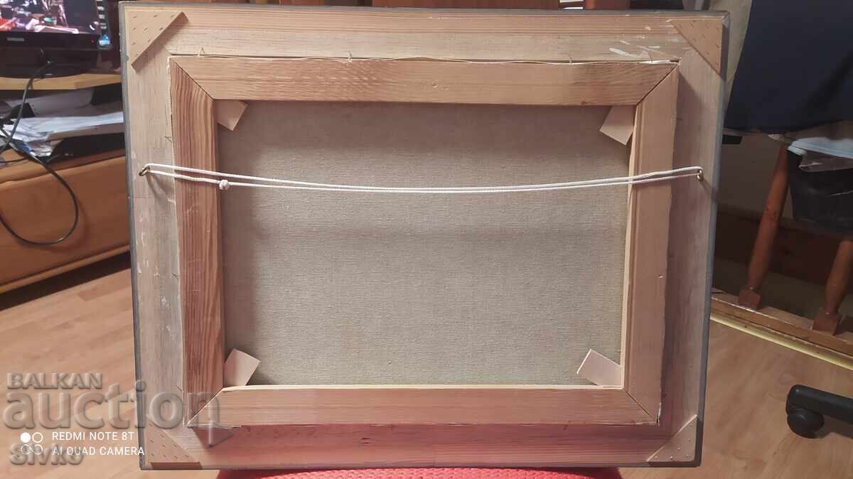 Oil painting canvas houses forest - 5