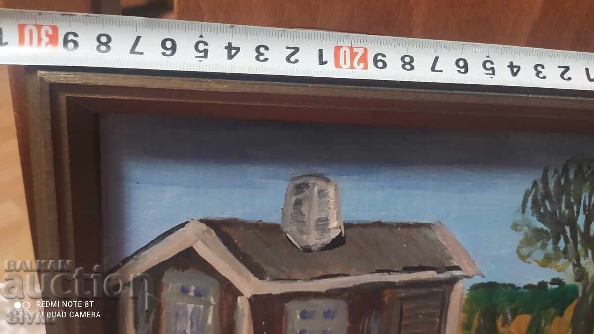 Auction Painting oil canvas mounted on cardboard To come home to Auction Painting oil canvas mounted on cardboard To come home to