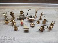 Lot of 17 Various Brass Miniatures, Figurines