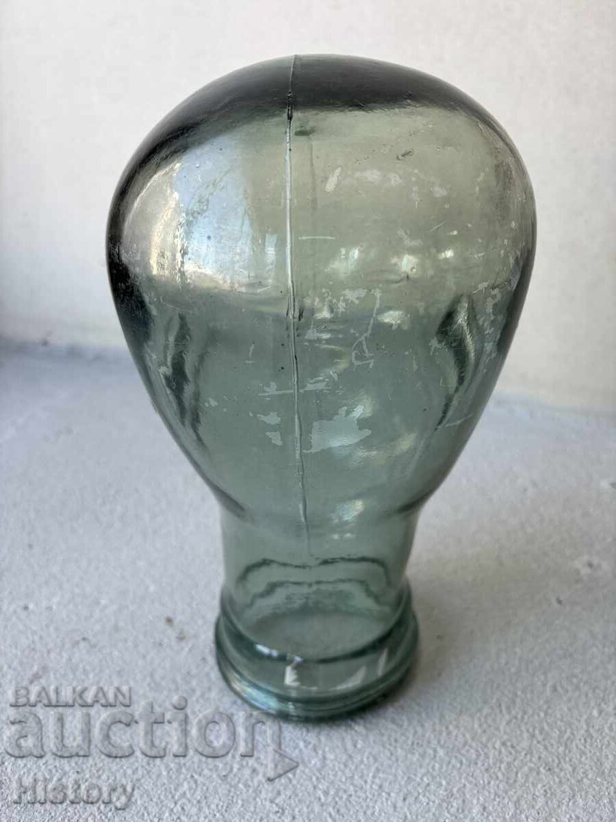 Auction Glass head/stand/mannequin for hats Auction Glass head/stand/mannequin for hats