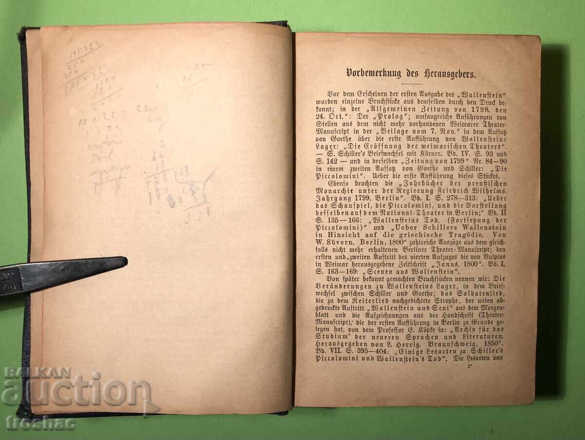 Auction Old Book Works of Schiller / L. Stoilov before 1945 Auction Old Book Works of Schiller / L. Stoilov before 1945