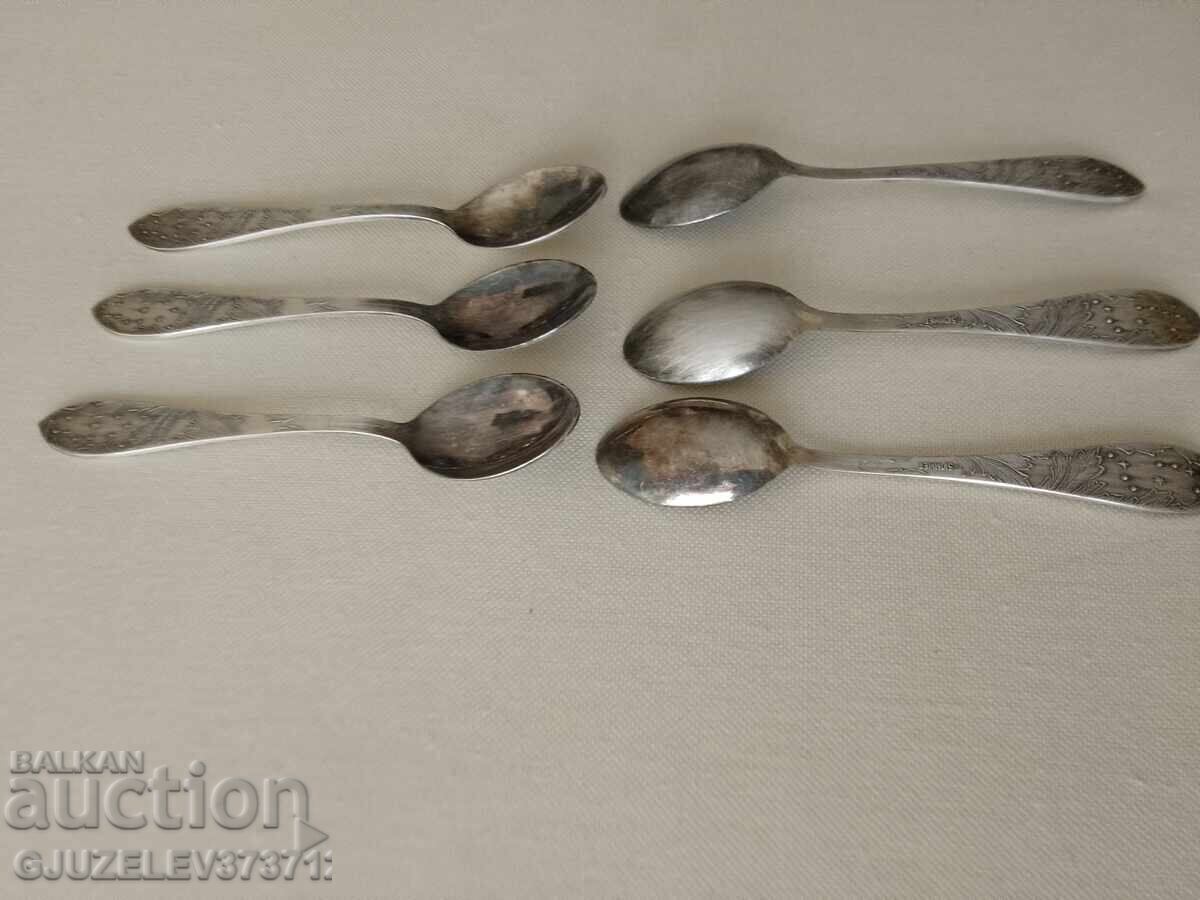 spoons - for tea/coffee/dessert, Melchior, models "Starry sky" - 7