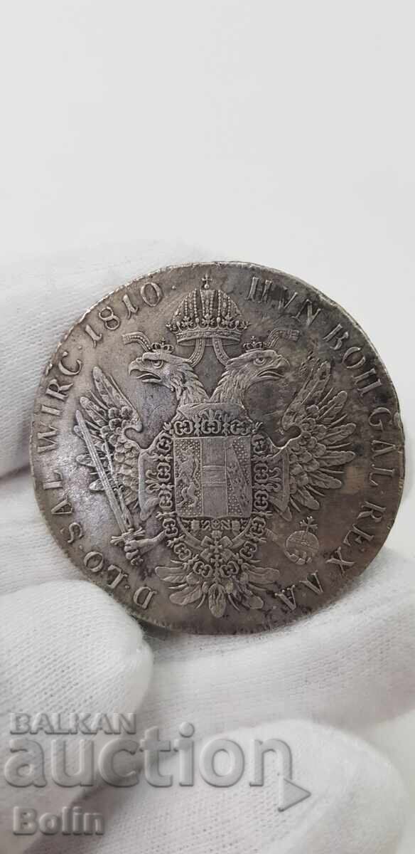 Сребърна монета ТАЛЕР, FRANCISCUS I 1810 Австрия