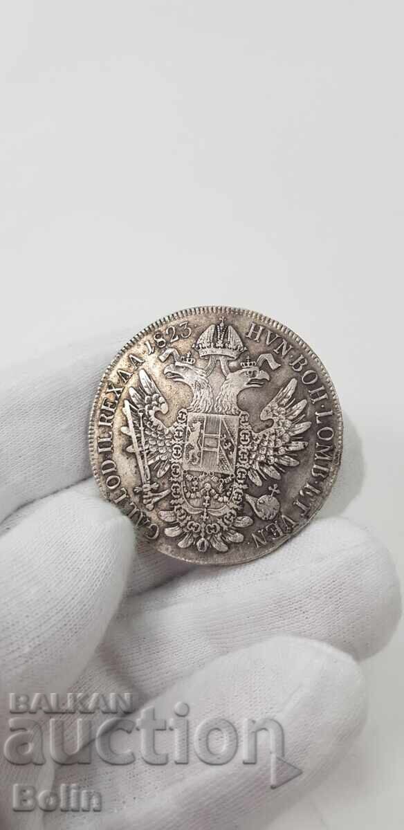 Silver coin THALER, FRANCISCUS I 1823 Austria - 5 Silver coin THALER, FRANCISCUS I 1823 Austria - 5